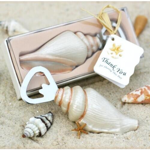 100pcs/lot Beach Series Wedding Favor Party Supplies Decoration Seashell Bottle Opener LX1698