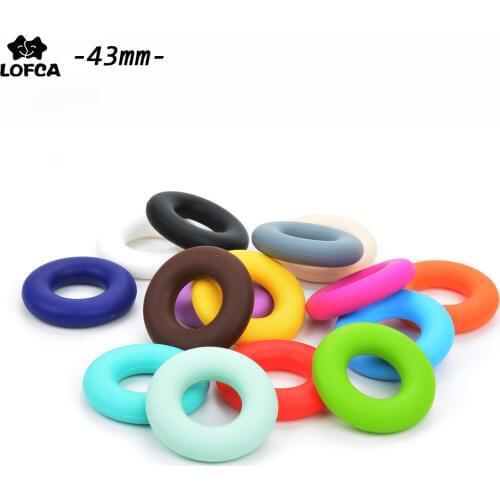 20pcs/lot Cute Donut Loose Silicone Beads For Silicone Necklace Teething Toys For Toddlers Organic Silicon Teething Beads Safe