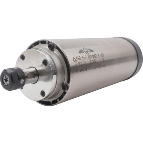 24000 rpm 1.5 kw 80mm diameter CNC Air Cooling Type Spindle with 4 pcs P4 bearing total has the ER11 collet in stock