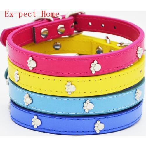 500 pcs/lot Leather Pet Dog Collar Pet Products Collar For Dogs Cat Small Large Chihuahua Pitbull Dachshunds Pug