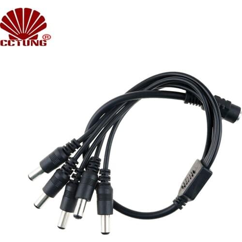 1 DC Female To 5 Male Plug Power Cord Adapter 2.1X5.5mm Connector Cable Splitter for CCTV Security Camera LED Strip Max 5A Load