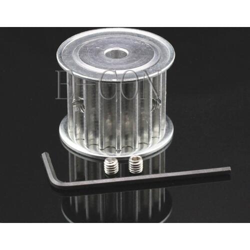 1pcs 5M18T HTD5M Aluminum Timing Belt Pulley 18 Teeth 5mm/6mm/6.35mm/7mm/8mm/10mm/12mm Bore 21mm width AF Type Stepper Motor
