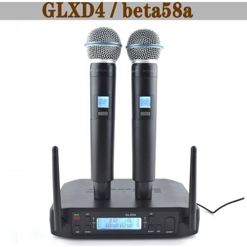 Glxd4 Wireless Microphone Professional UHF Dual System cardioid vocal micro beta58a mic Stage Speech Wedding Show Band Home