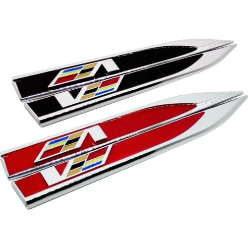 Car Fender Side Sticker Metal V Logo Auto Badge Emblem Decals for Cadillac CTS SRX Escalada BLS XT5 CT6 XTS ATS XLR SLR STS dts