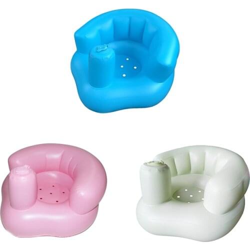 Baby Inflatable Chair Sofa Bath Seats Dining Pushchair Pink Green PVC Infant Portable Play Game Mat Sofas Learn Stool