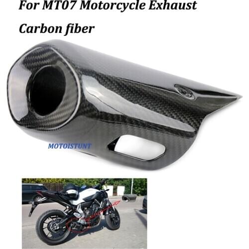 For Yamaha MT07 FZ07 FZ-07 Motorcycle Exhaust Muffler Heat Shield Carbon fiber Cover Exhaust Pipe Cover 2014-2017