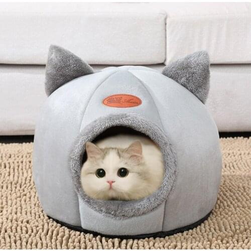 Pet Dog House Foldable Bed With Mat Soft Four Seasons Dog Puppy Sofa Cushion House Kennel Nest Dog Cat Bed Small Medium Cat