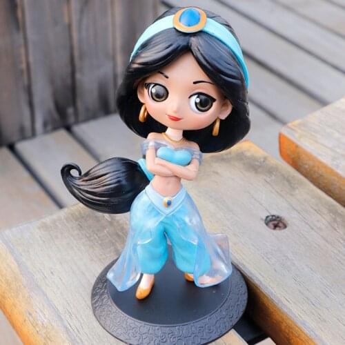 Disney Q Posket Jasmine Princess 15cm Action Figure doll Toys kids Room Decoration Cake Topper For Kids Gifts