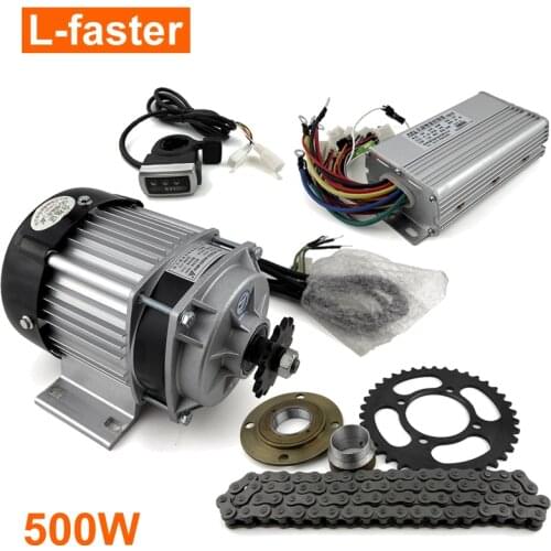 48V 500W Electric Motor Tricycle Bike Conversion Kit Brushless DC Motor With Planetary Gear Controlled By Thumb Throttle