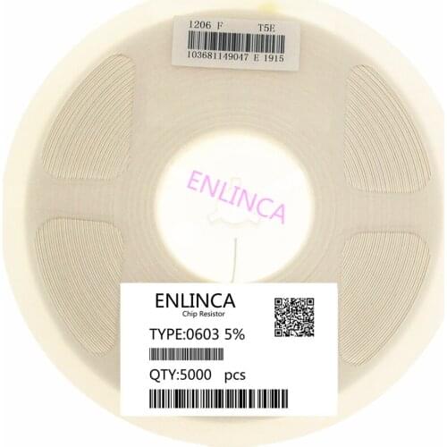 ENLINCA 0603 5% smd chip resistor resistors 0R-10M 1/10W 51 ohm resistor 0.82R 8.2R 68R 620R 6K8 62K 680K