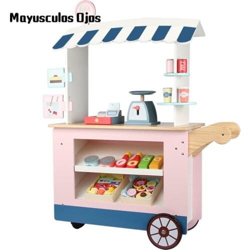 Play House Toy Childrens Kitchen Simulation Toy Convenience Car Cash Register Shopping Cart Supermarket Toy Interaction