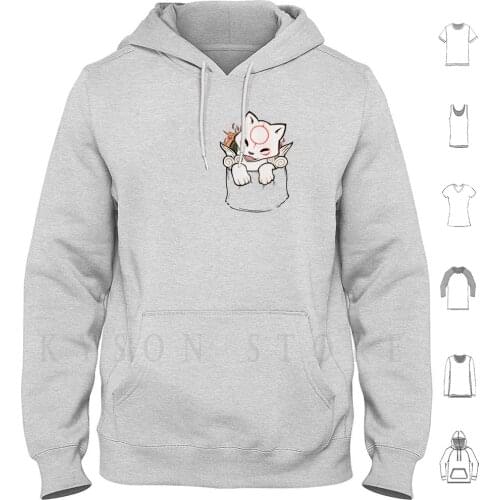 Pocket Ammy Hoodie Long Sleeve Okami Amaterasu Ammy Dog Pocket Puppy Kami Video Games Gamer Platinum Games Cute Kawaii