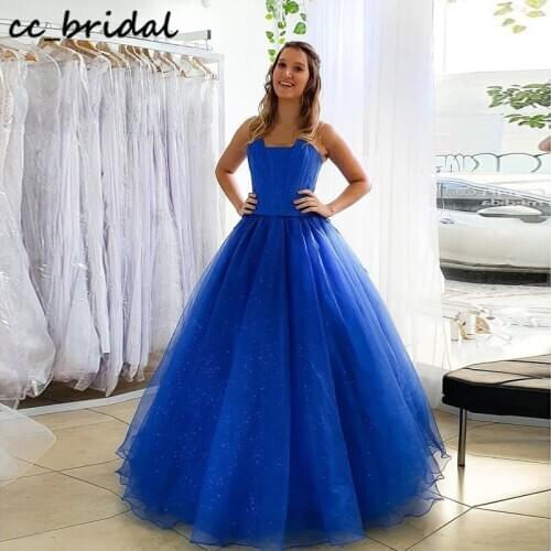 Royal Blue Formal Quinceanera Dresses 2021 Long Elegant Ball Gown Sweet 16 Dress Sweetheart Backless Tulle Vestido 15 anos