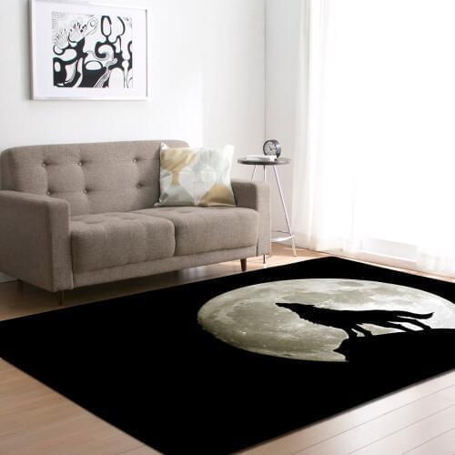 Modern Style 3D Wolf animals printed Carpets For Living Room Large soft carpet Bedroom Rugs Non-slip Floor Mat Coffee Table Area