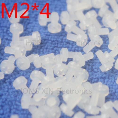 M2*4 White 1 pcs Round Head nylon Screw 4mm plastic screw Insulation Philips Screw brand new RoHS compliant PC/board DIY hobby