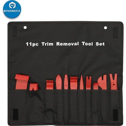11Pcs Car Trim Door Panel Auto Trim Removal Kit Pry Bar Scraper Set for Molding Dash Audio Radio Upholstery Removal Tool Set