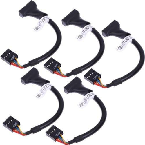 New 1/2/5 pcs/set motherboard USB 3.0 20p female to 2.0 9p male adapter cable/USB 2.0 to 3.0 cable for cd-rom/floppy drive panel