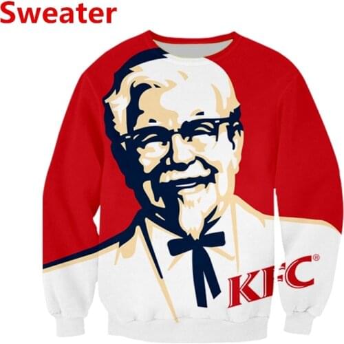 New kfc Colonel 3D Print Causal Clothing Fashion Men Women Tracksuits Crewneck Hip Hop sweater Plus Size S-7XL harajuku