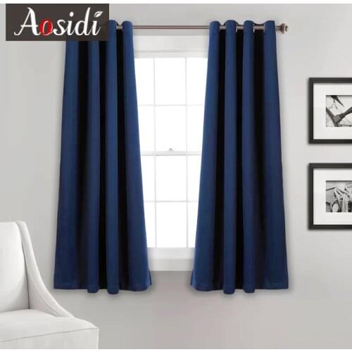 Solid Blackout Short Curtains For Window Living Room Bedroom Kitchen Small Curtains Drapes Shading Blinds Cortinas Rideaux