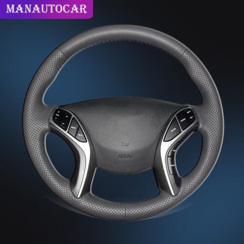 Car Braid On The Steering Wheel Cover for Hyundai Elantra 3 2011-2016 Elantra 3 Sport 2011-2016 Elantra Avante 2011 i30 Auto