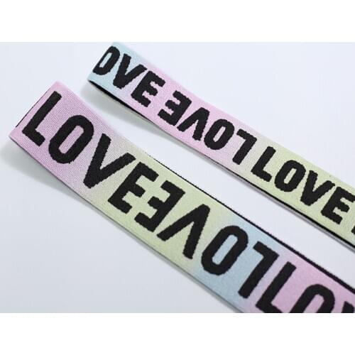 Printed rainbow rubber band 25-38mm rubber band ribbon dress bag trousers rubber band sewing accessories rubber band