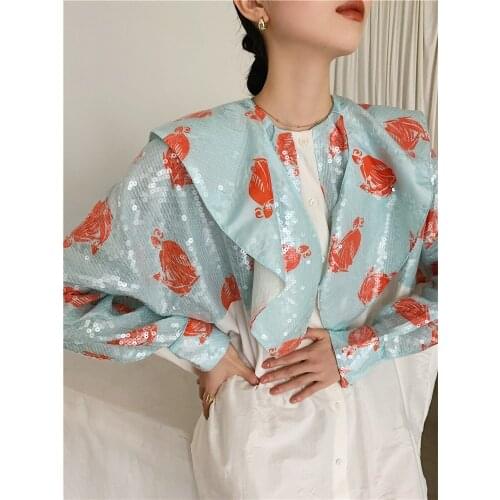 Sequined Dress 2021 Womens New Irregular Shirt Dress Women Loose Casual Fashion Lady