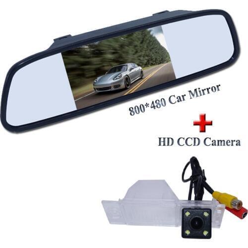 Fit for Hyundai IX35 2016 wire car parking camera White transparent appearance +4.3" universal car mirror high resolution