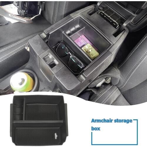 Center Console Organizer Armrest Box Excellent ABS Secondary Storage Tray for Jeep Wrangler JK 2011-2017 Durable