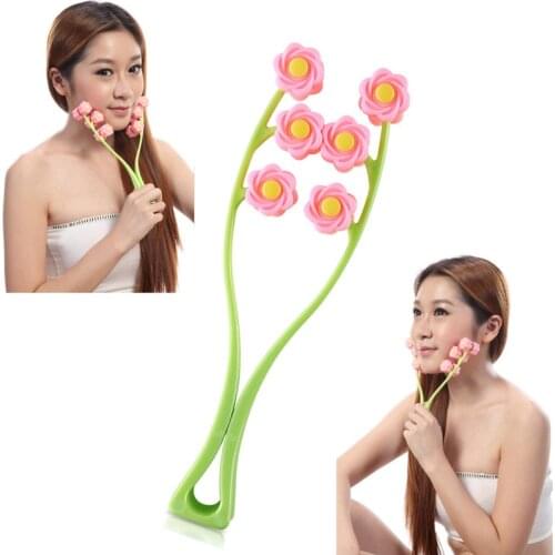Portable Flower Shape Anti Wrinkle Face-Lift Slimming Face Relaxation Beauty Tools Facial Massager Roller