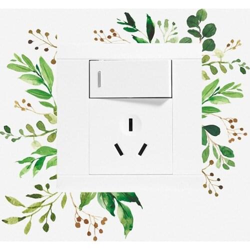 Plant Switch Wall Sticker Creative Socket Beautification Decorative Wall Personalized Stickers Kitchen Decoration Accessories