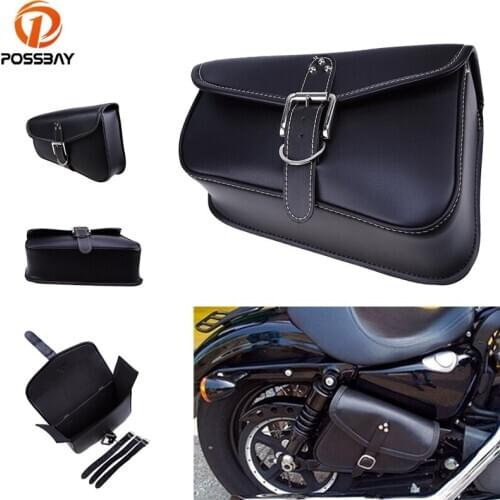 Motorcycle Saddlebag Luggage Bag Saddle Bag PU Leather Tool Bags Storage For Harley Sportster 883 Cruiser Storage Pouch Bicycle