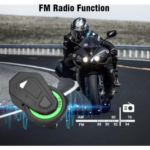 Waterproof T-MAX Bluetooth Intercom Headset Helmet Bearing Motorcycle Music Rechargeable Battery Full Duplex 4 Person Talking