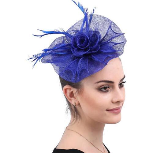 Horse Racing Festival Europe And America Hair Accessories Bridal Wedding Small Hats Handmade Banquet Feather Flower Headpiece