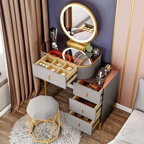 Nordic Dresser Light Luxury Bedroom Small Family Simple Modern Wind Net Red Dressing Table Economical Modern Morocco Home