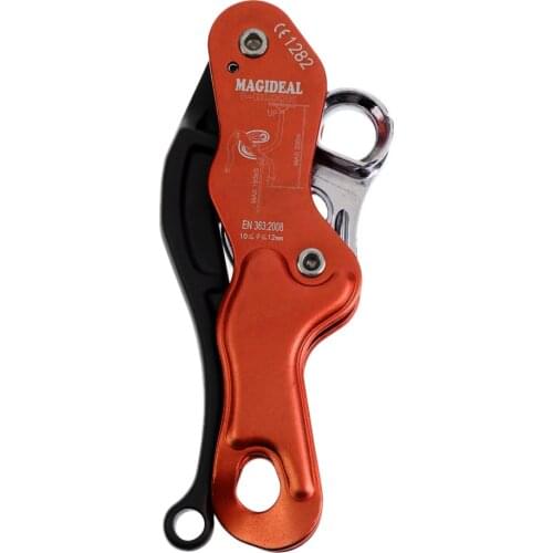 Rock Climbing Stop Descender Rappelling Anti-Panic Belay Devices for 10-12mm Rope Rescue Equipment Hand Control Gear Orange