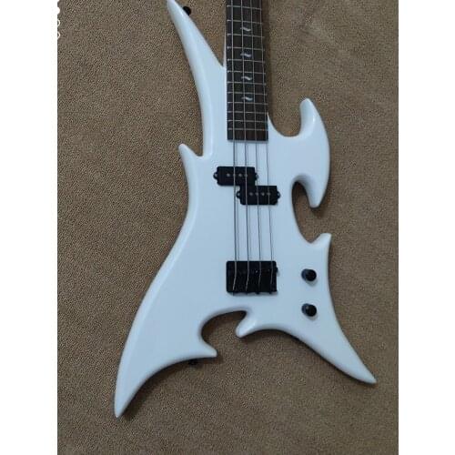 Custom 4-string special-shaped bass electric guitar, letter mahogany fingerboard, black hardware binding, free transportation