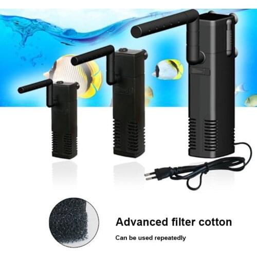 Three-In-One Filter Aeration Pump Aquarium Filter Pump Plastic Mute Internal Corner Fish Tank Water Pumps Eu Plug Xh8Z