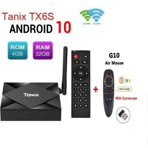Tanix TX6S tv box Android 10.0 Allwinner H616 4G 32G/64G with 2.4G/5GHz Wifi BT4.2 100m lan optional g10/g30 mx3 voice air mouse