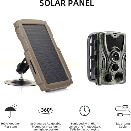 New Outdoor Solar Panel 3000mA 12V Solar Power Supply Charger Battery for Suntek 9V HC900 HC801 HC700 HC550 HC300 Trail Camera