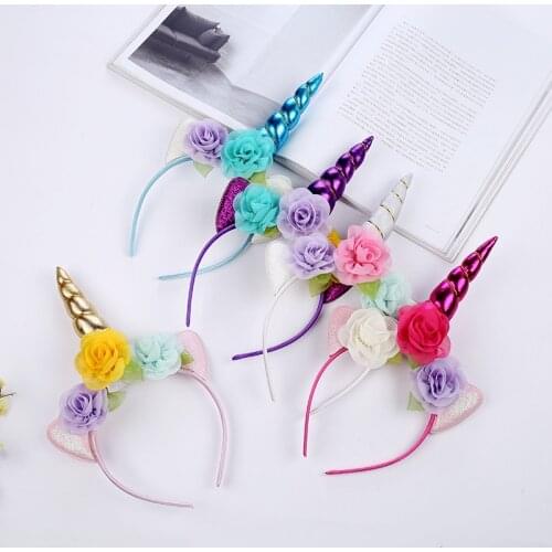 Birthday Party Princess Halloween Headband With Flowers Fashion New Headwear For Cosplay Girls Kids Lady Favor Headdress