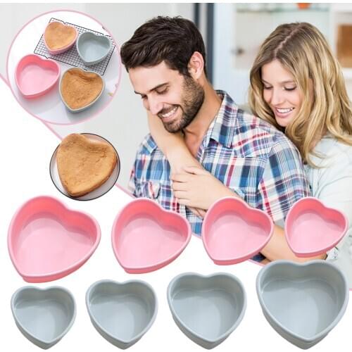 1pc heart silicone mold Multi-purpose cake mold silicone round love heart-shaped layered cake pan siliconen bakvormen c1