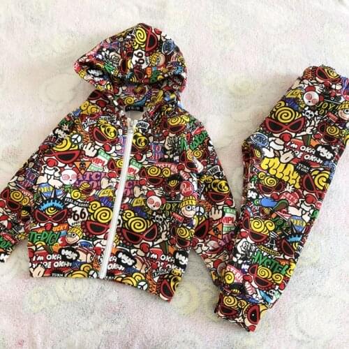 2020 Hoodies Fille Toddler Boy Sweater Pants Warm Girl Leggins Boys Trousers Enfant Fille Patatern Full Pacifier Add Wool B