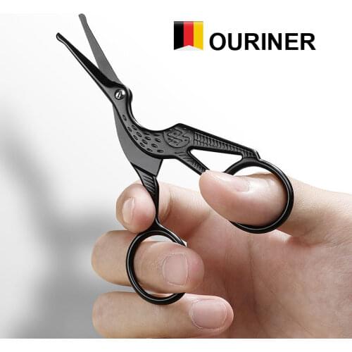 2021 Facial Hair Scissors Rounded Professional Stainless Steel Mustache Nose Hair Beard Eyebrows Eyelashes Trimming Clippers
