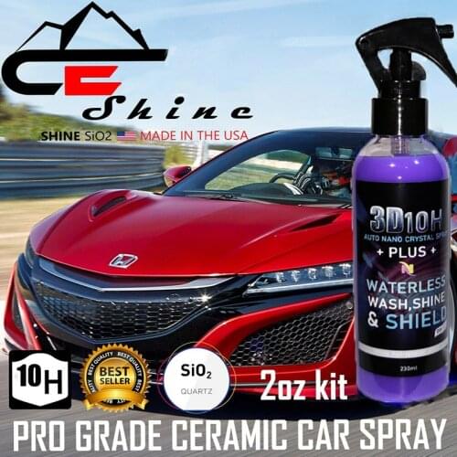 230ml Car Ceramic Coating Spray Quick Coat Polish Wax. PRO 10H SiO2 Paint Care Sealant Super Hydrophobic Auto Detailing Goods