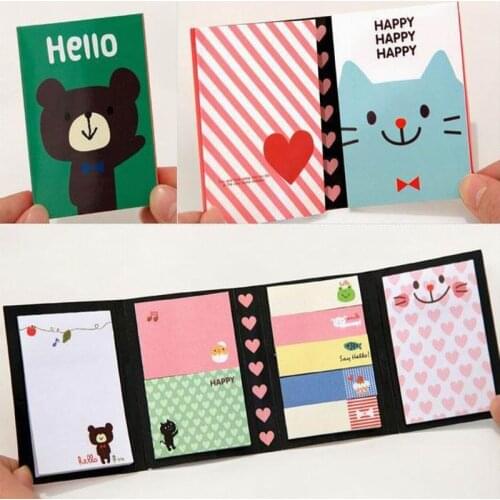 300 Creative 180 Pages Sticker Mini Animal Sticky Notes 4 Folding Memo Pad Gifts School Stationery Supplies Student Gifts Awards