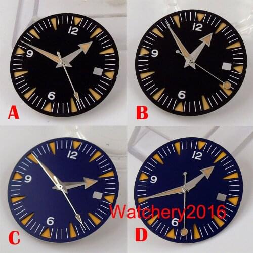 31mm Steel Automatic Watch Dial Hand Needles Set Luminous Fit NH35A Movement New