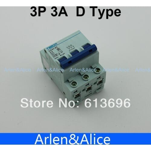 3P 3A D type 240V/415V Circuit breaker MCB 4 POLES