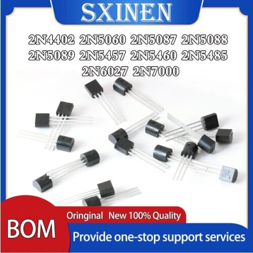 10PCS 2N4402 2N5060 2N5087 2N5088 2N5089 2N5457 2N5460 2N5485 2N6027 2N7000 TO-92 Transistor New