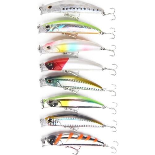 8pc 8cm 10g artificial bait hard lure 2018 new shallow diving crankbait fishing lure fake wobblers minnow for river pike fishing