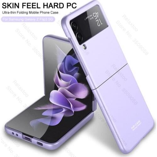 ZFlip3 Fundas Z Flip 3 5G Case Solid color Slim Bumper Hard PC Protect Shell For Samsung Galaxy Z Flip3 5G 2021 Shockproof Coque
